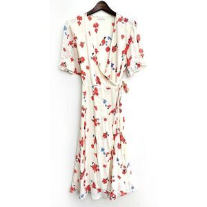 Reformation Napa Chagall Wrap Dress Size XS Cream Red